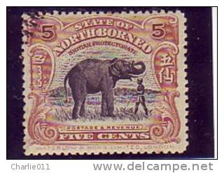 ELEPHANT-5 C-NORTH BORNEO-1909-GREAT BRITAIN COLONIES - Noord Borneo (...-1963)