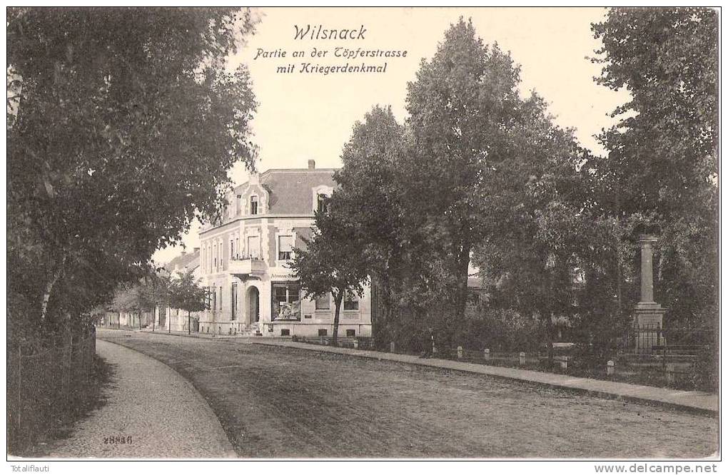 Wilsnack Partie An Der Töpferstraße Mit Kriegerdenkmal 29.8.1914 Gelaufen - Bad Wilsnack
