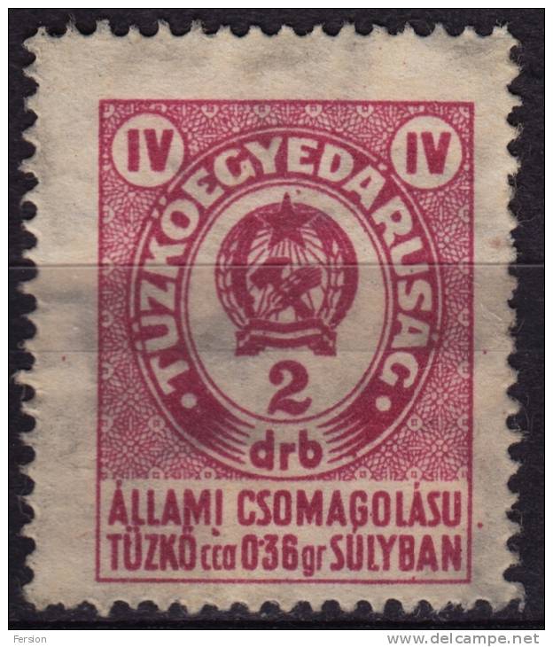 Lighter Flint Seal Stamp - Revenue Tax Stamp - 1950´s Hungary - Tobacco