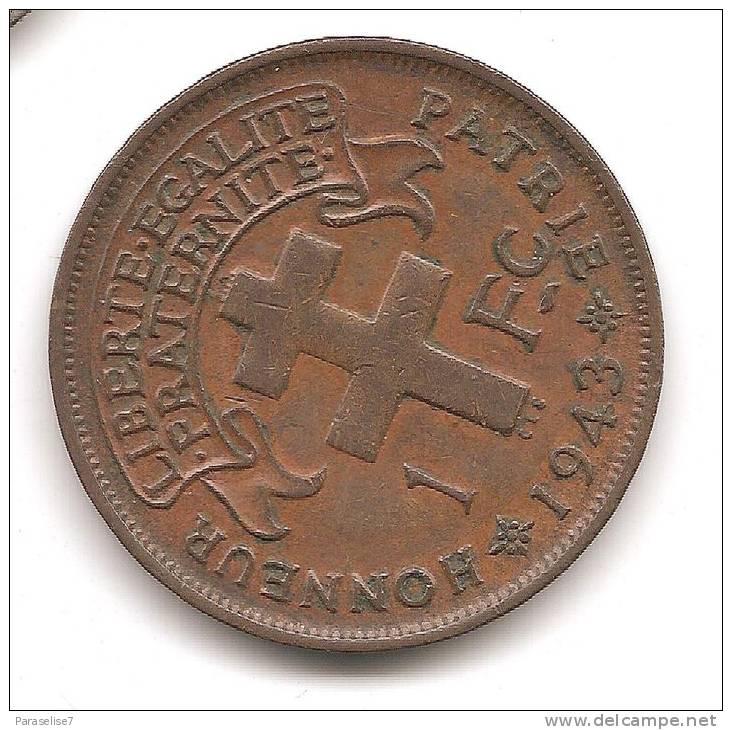 CAMEROUN  1  FRANC 1943 - Cameroun