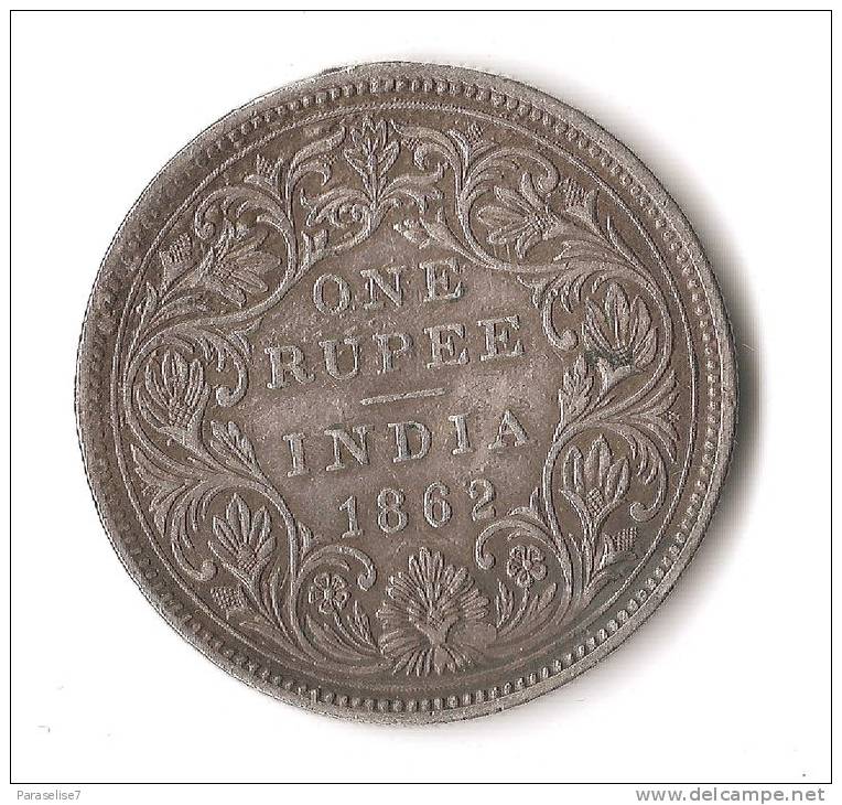 INDE 1 RUPEE 1862 VICTORIA  ARGENT - Indien
