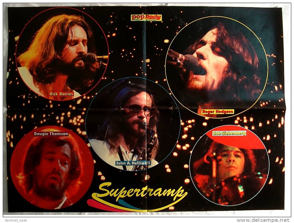 Poster Musik-Gruppe  Supertramp - Ca. 56 X 41 Cm  -  Von Pop Rocky Ca. 1982 - Posters