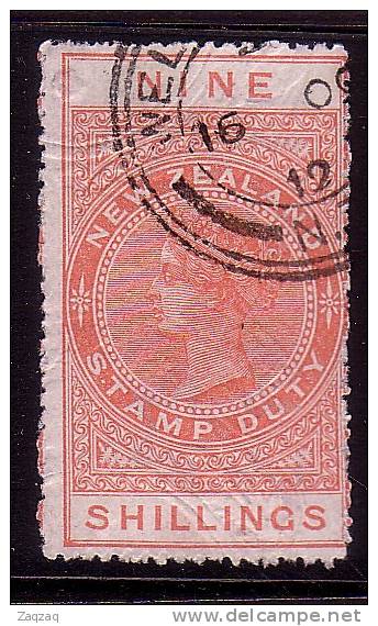 NEW ZEALAND QV 1880 Stamp Duty 9/- Fine Used..................... .31872 - Other & Unclassified