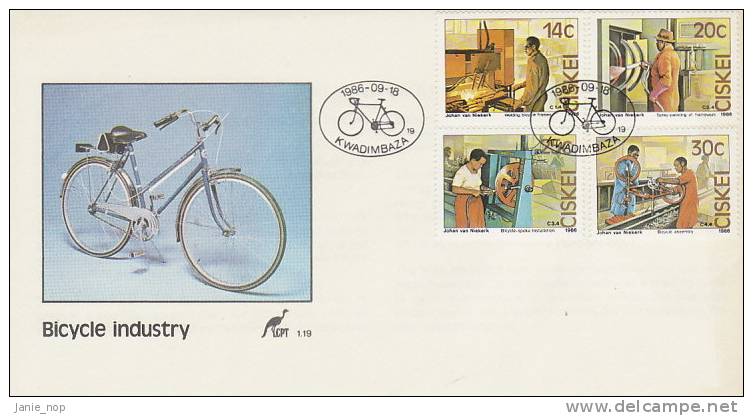 Ciskei 1986 Bycicle Industry FDC - Ciskei