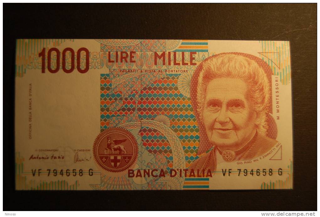 BANCONOTA 1000 LIRE MONTESSORI FDS PERFETTO - 1.000 Lire