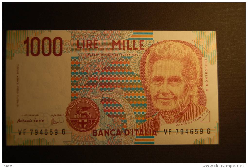 BANCONOTA 1000 LIRE MONTESSORI FDS PERFETTO - 1000 Liras