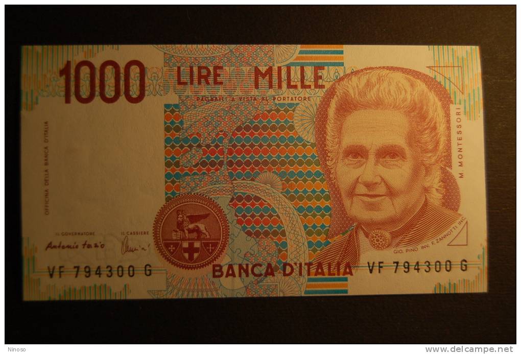 BANCONOTA 1000 LIRE MONTESSORI FDS PERFETTO - 1000 Lire