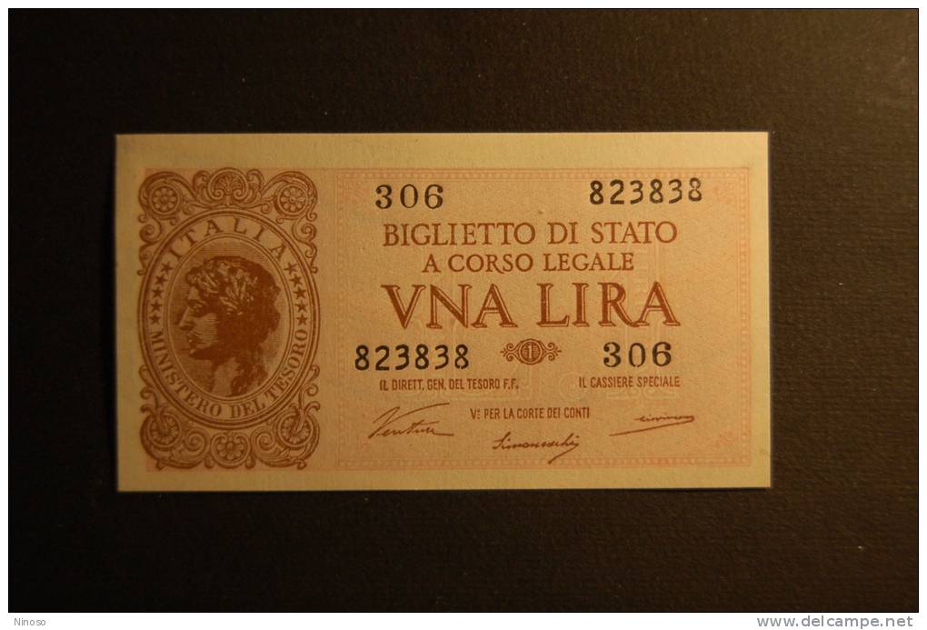 BANCONOTA 1 LIRA BIGLIETTO DI STATO FDS PERFETTO - 1000 Liras