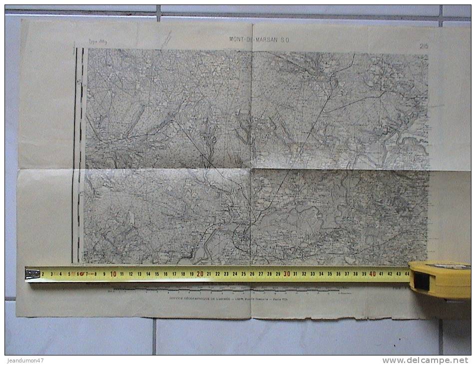 DEPT. 40. - . CARTE TOPOGRAPIQUE - MONT DE MARSAN, ST PAUL, PONTOUX - Mapas Topográficas