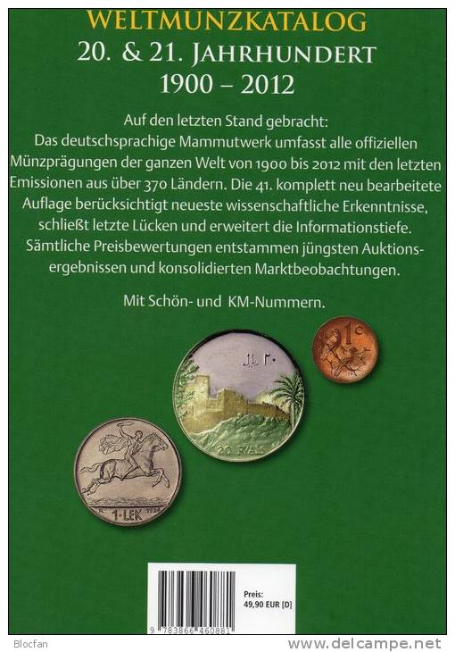 Coins Welt-Münzkatalog 2013 New 50€ Münzen 20./21.Jahrhundert A-Z Battenberg Verlag Europa Amerika Afrika Asien Ozeanien - Boeken & Software