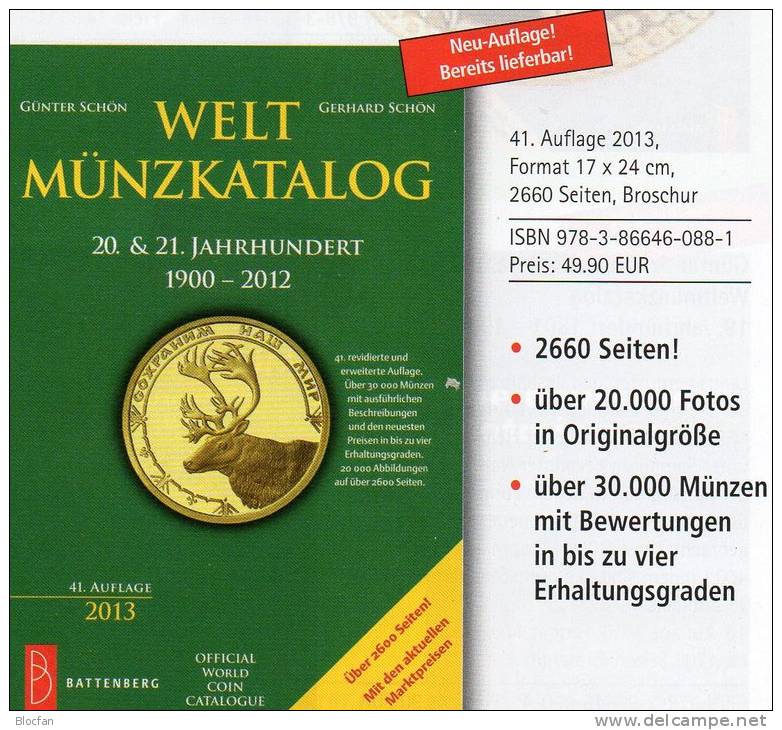 Welt-Münzkatalog 2013 Schön Neu 50€ Münzen 20/21.Jahrhundert A-Z Coins Of The World Europa Amerika Afrika Asien Oceanien - Sonstige – Amerika