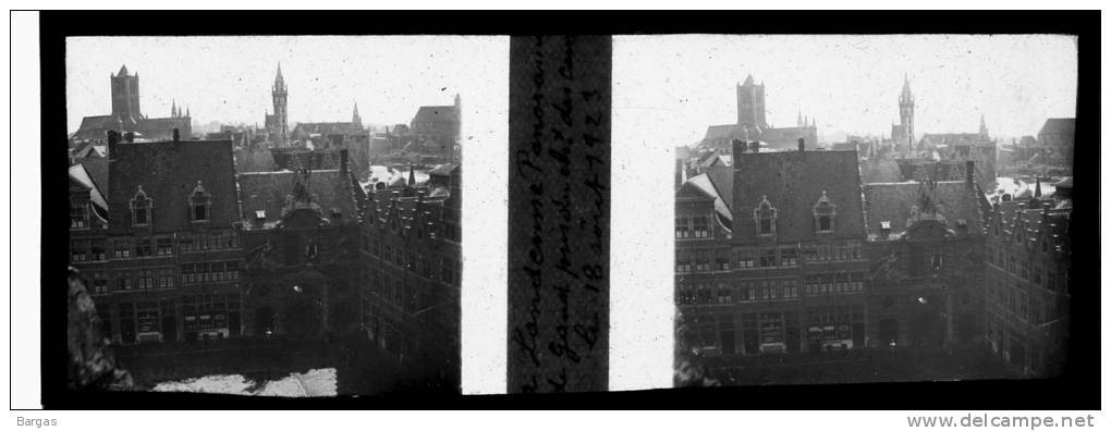 Plaque Stereo Panorama De Gand - Glasplaten