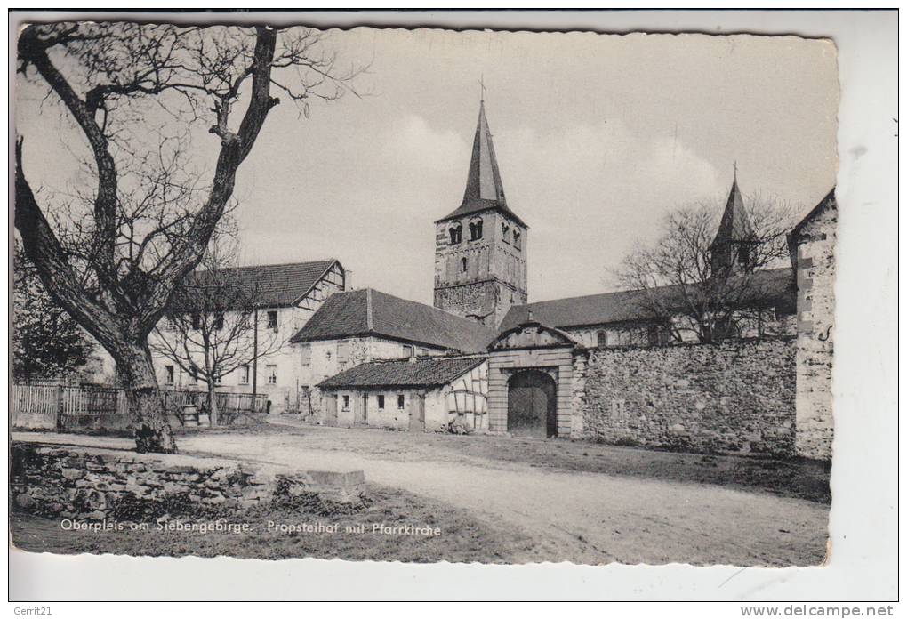 5330 KÖNIGSWINTER - OBERPLEIS, Probsteihof Mit Pfarrkirche 1956, Briefmarke Fehlt, Kl. Klebereste Rückseitig - Koenigswinter