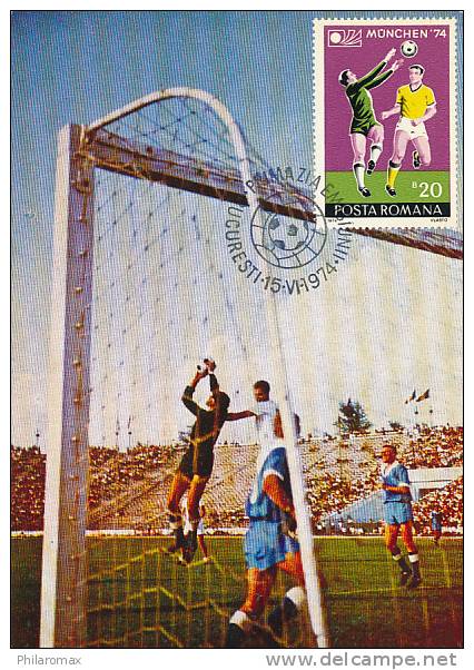 D11877 CARTE MAXIMUM CARD 1974 ROUMANIA - SOCCER GOAL KEEPER CP ORIGINAL - 1974 – West Germany