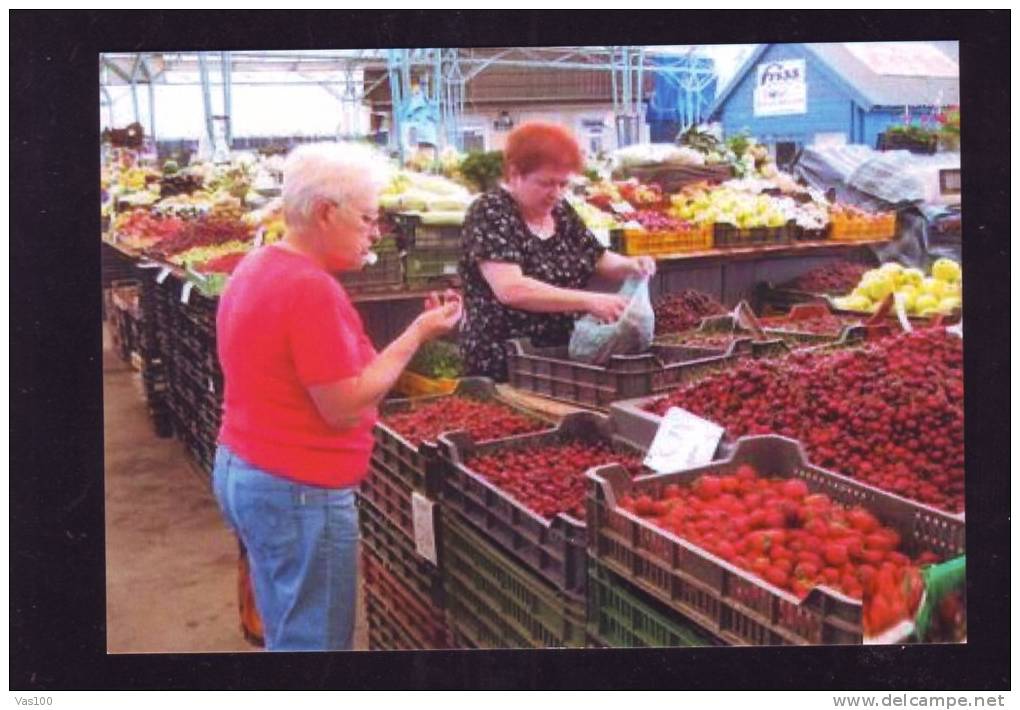 SELLER VEGETABLES, FRUITS LÉGUMES, FRUITS DU VENDEUR  POST CARD UNUSED - Autres & Non Classés