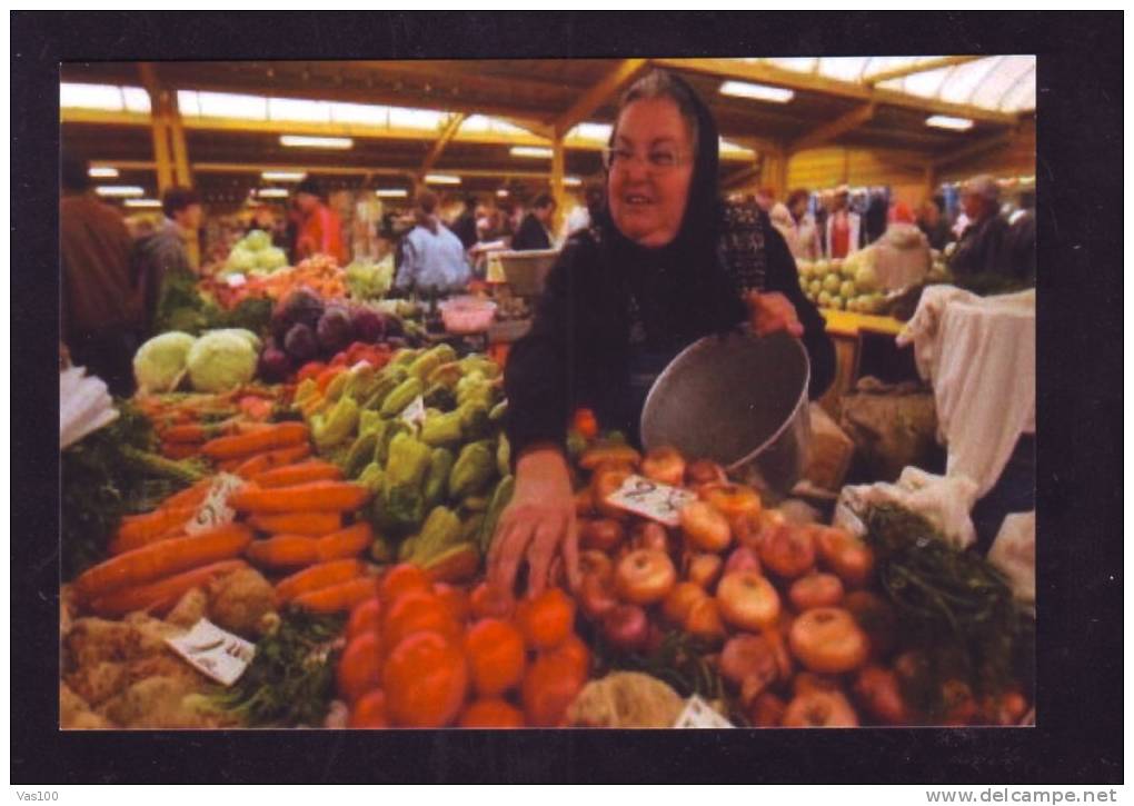 SELLER VEGETABLES, FRUITS LÉGUMES, FRUITS DU VENDEUR  POST CARD UNUSED - Andere & Zonder Classificatie