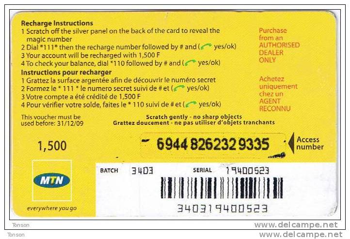 Rwanda, FRW 1500 Airtime, Man And Buildings, Mountain. - Rwanda