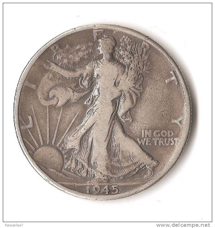 USA 1/2 DOLLAR 1945 ARGENT - 1916-1947: Liberty Walking