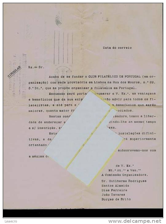 Gc1081 PORTUGAL RARE Agricole Agriculture Promotional Sheet To Keep To Club's Member Dias Ferreira 1943 Cfp - Briefe U. Dokumente