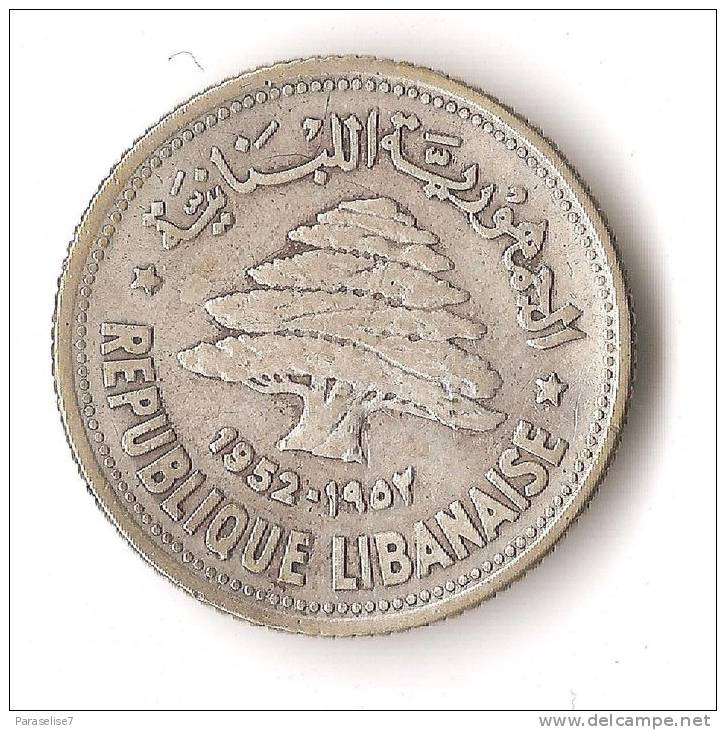 LIBAN  50  PIASTRES  1952  ARGENT  RARE ! - Libanon