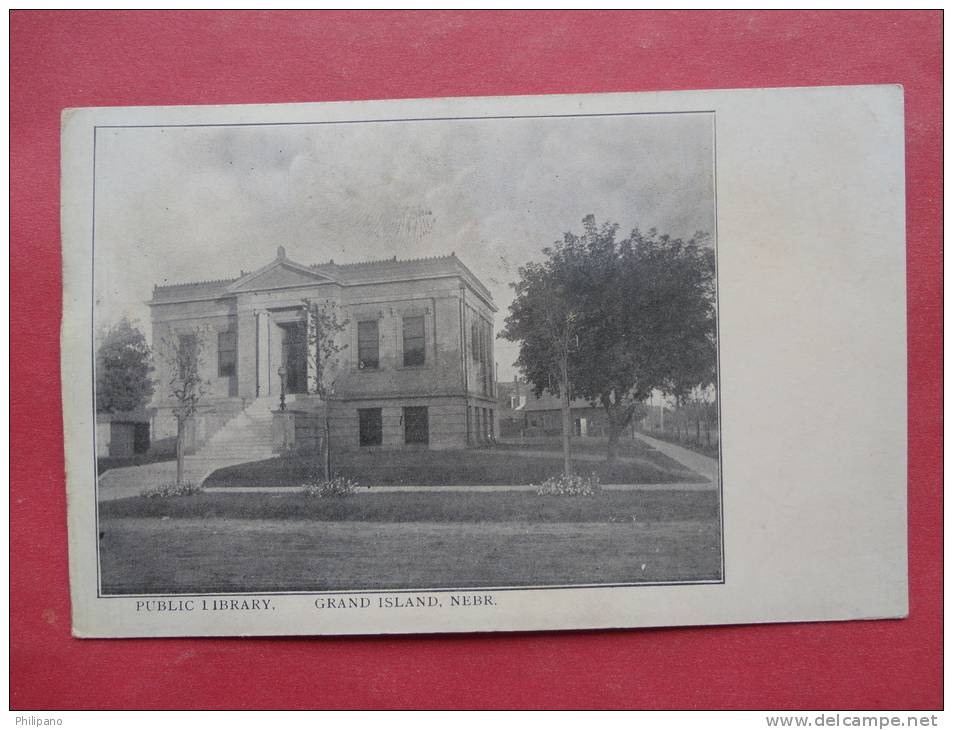 Nebraska > Grand Island   Library--- Undivded Back---ref 872 - Grand Island