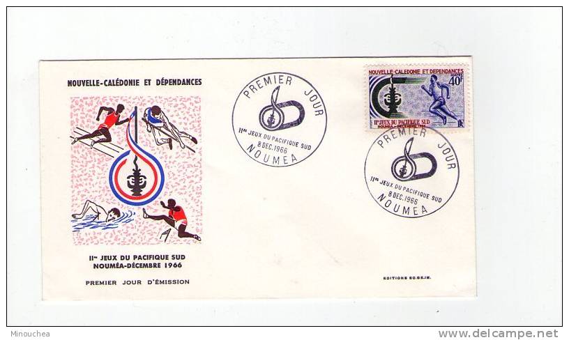 FDC Nouvelle Calédonie - 2éme Jeux Du Pacifique Sud - Obl  Du 08/12/66 (1er Jour) - Oblitérés