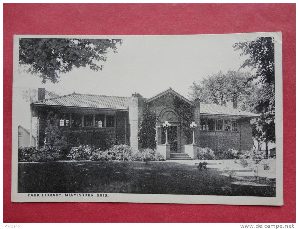 Miamisburg Ohio  Park Library  1921 Cancel ------ref 872 - Other & Unclassified