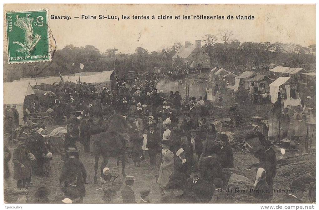 Gavray - Foire Saint-Luc, Les Tentes à Cidre Et Les Rôtisseurs De Viande [1622/G50] - Altri & Non Classificati