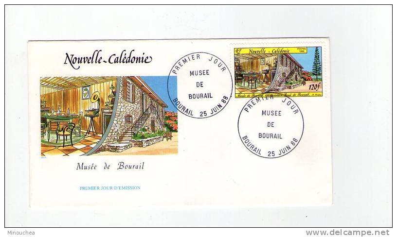 FDC Nouvelle Calédonie - Musée Du Bourail - Obl  Du 25/06/88 (1er Jour) - FDC