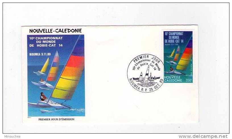 FDC  Nouvelle Calédonie - 10éme Championnat Du Monde De Hobie Cat 14 - Obl  Du 25/10/89 (1er Jour) - FDC