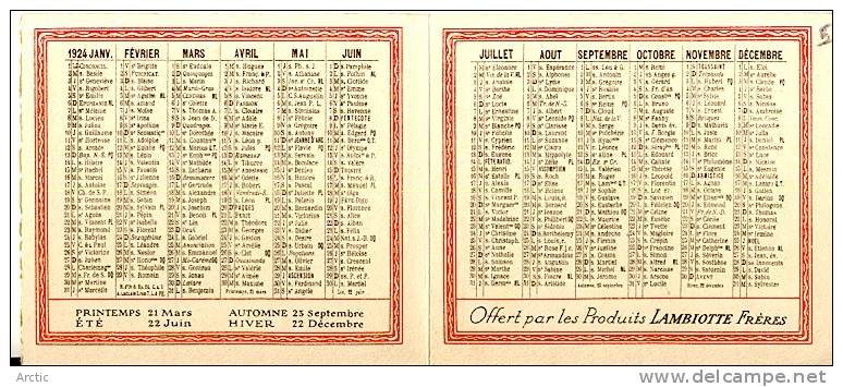 Calendriers 1924 Lambiotte - Petit Format : 1901-20