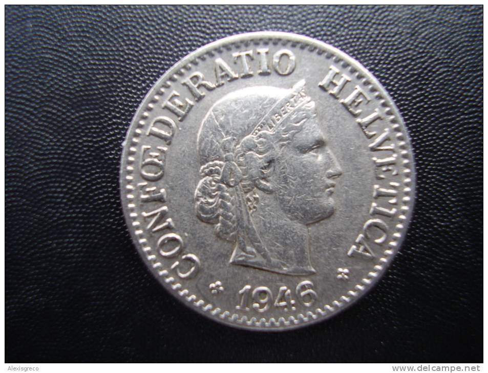 SWITZERLAND 1946B  TEN RAPPEN Copper-nickel USED COIN In GOOD CONDITION. - Otros & Sin Clasificación