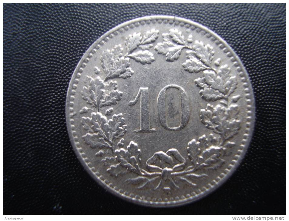 SWITZERLAND 1946B  TEN RAPPEN Copper-nickel USED COIN In GOOD CONDITION. - Otros & Sin Clasificación