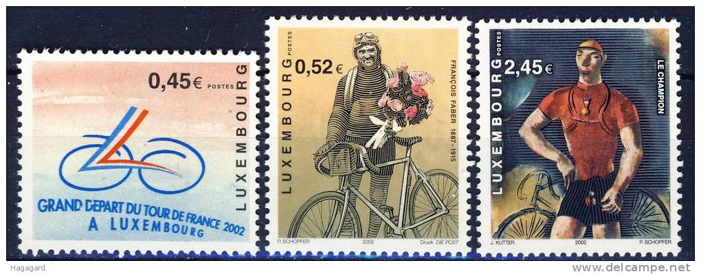 #Luxembourg 2002. Tour De France. Michel 1574-76. MNH(**) - Nuevos