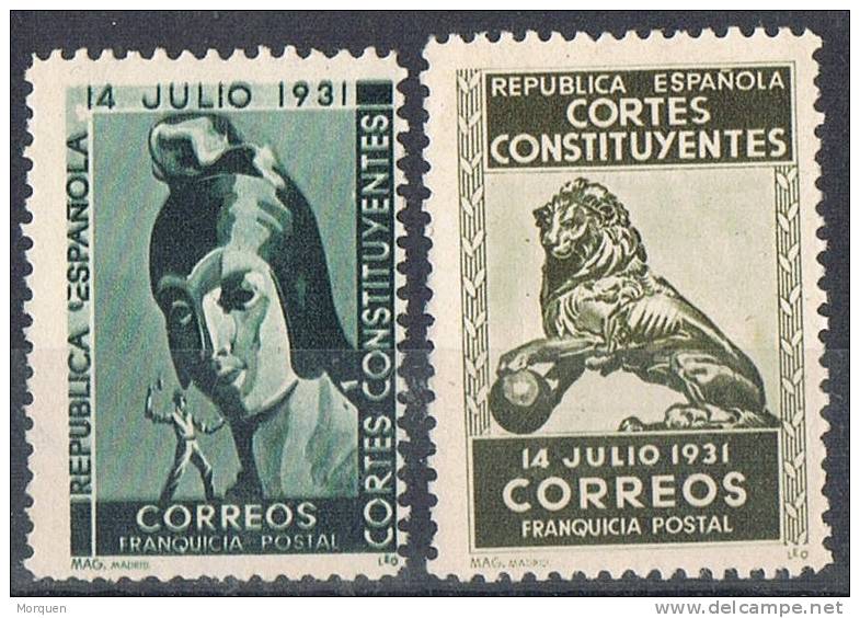 2 Sellos Franquicia CORTES CONSTITUYENTES 1931 ** - Postage Free