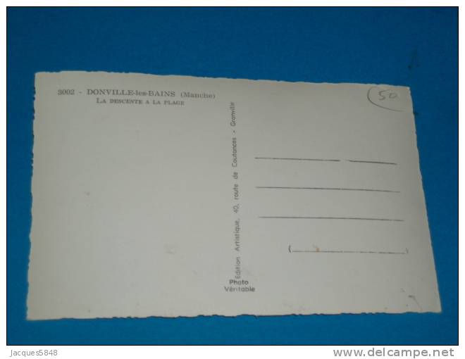 50) Donville-les-bains - N° 3002 La Descente à La Plage ( Carte Photo )  - Année  - EDIT - Artistique - Autres & Non Classés