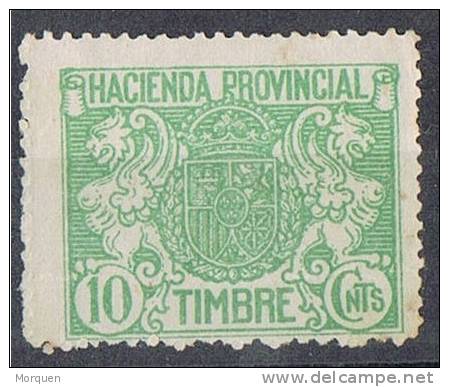 Sello Hacienda Provincial 10 Cts, Poliza, Fiscal * - Revenue Stamps