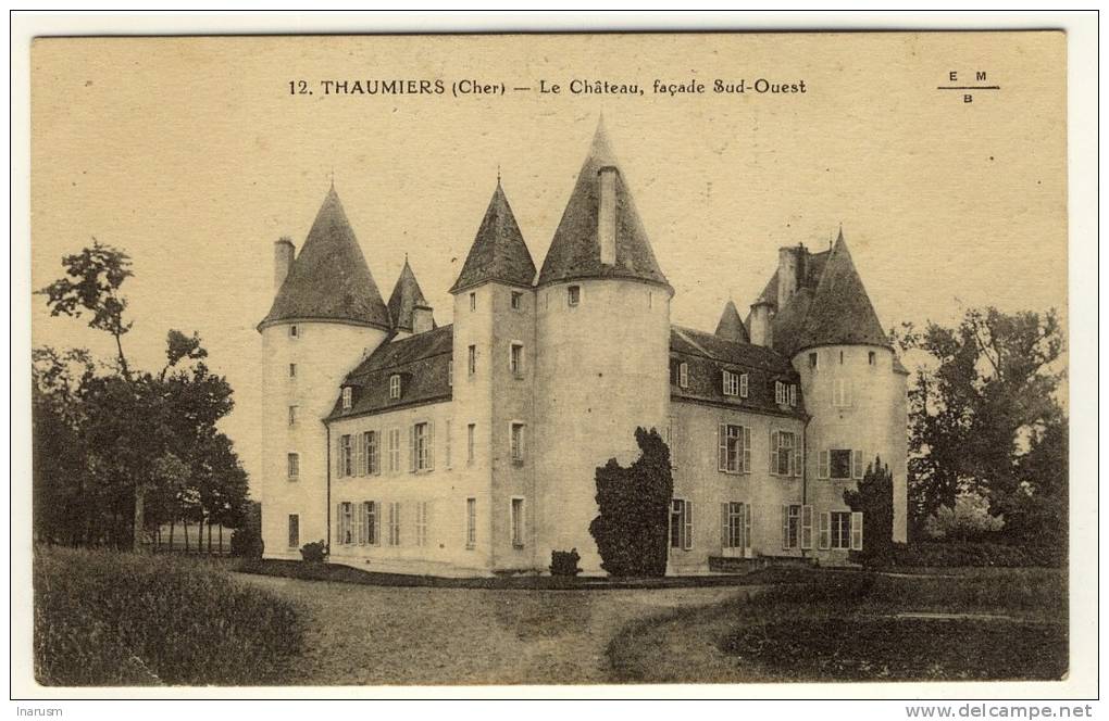 THAUMIERS  -  Vue Générale Sur Le Château, Façade Sud-ouest -   Ed. EMB, N° 12 - Thaumiers