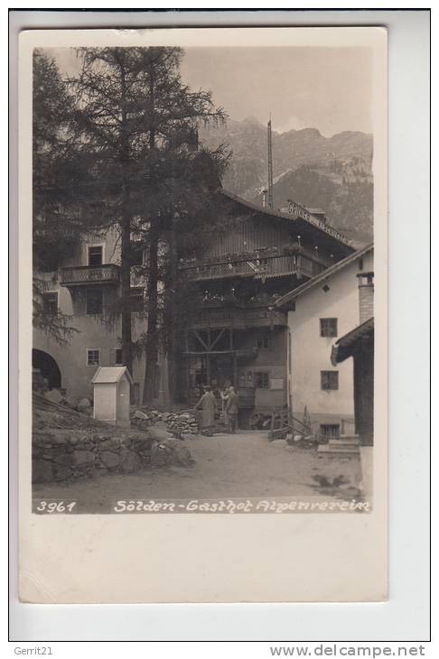 A 6450 SÖLDEN, Gasthof Alpenverein1942, Briefmarke Fehlt Teilweise - Sölden