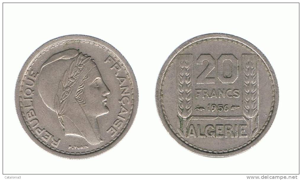 ALGERIA - ARGELIA -  20 Francs  1956  KM91 - Argelia