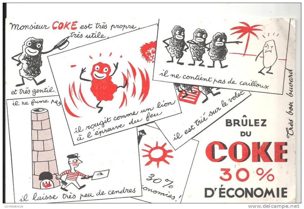 Buvard Monsieur COKE Est Très Propre, Très Utile Brûlez Du COKE  30% D'économie - Electricité & Gaz