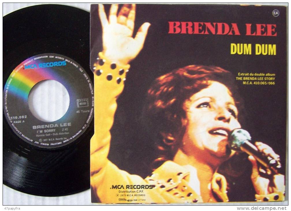 Brenda LEE RARE SP JUKE-BOX  Année 1977 I'm Sorry  M / Mint Parfait état - Disco, Pop