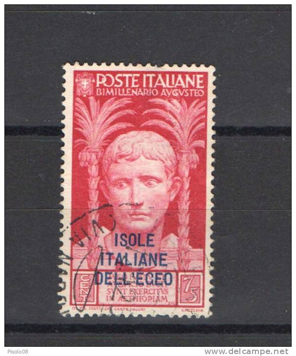 EGEO 1938 AUGUSTO 75 C. USATO - Egeo (Adm. Autónoma)