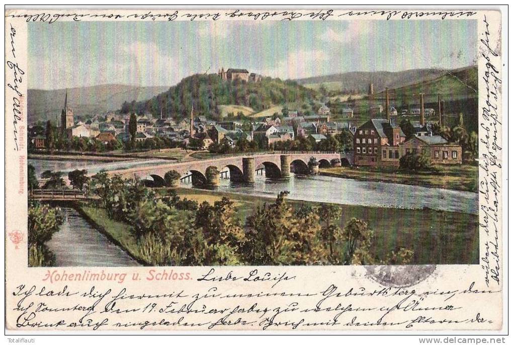 Hohenlimburg U Schloss Hagen Brücke Color 16.9.1905 Gelaufen - Hagen