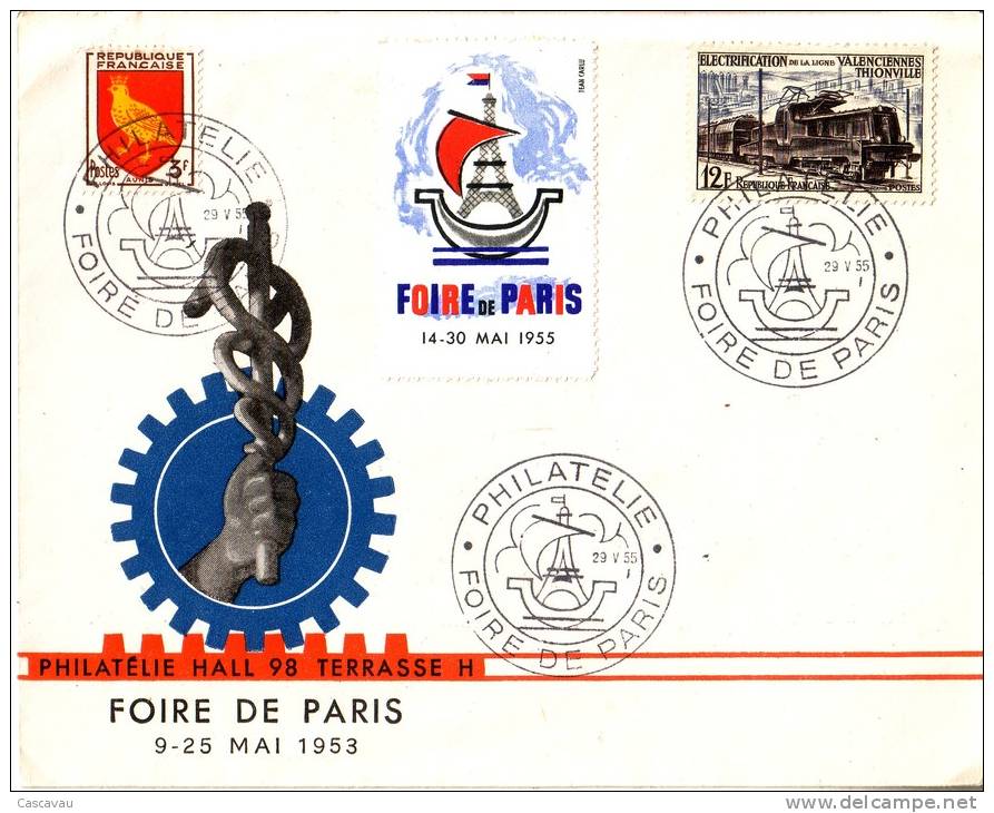 Enveloppe   FRANCE   FOIRE  De  PARIS   1955 - Esposizioni Filateliche