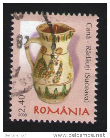 ROUMANIE Oblitération Ronde Poterie Roumaine Pot Fabriqué à Radauti Suceava 2008 WNS 017.08 - Gebraucht