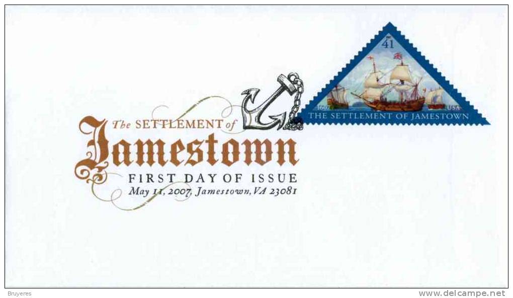 Env. Premier Jour Avec Timbre "The Settlement Of Jamesown" Et Oblit. PJ Jamestown 11.05.2007 - 2001-2010