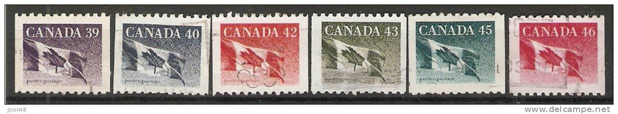 Canada  1990-1998  Canadian Flag  (o) - Coil Stamps