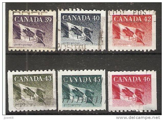 Canada  1990-1998  Canadian Flag  (o) - Coil Stamps