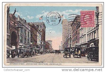Jefferson Street Louisville KY Vintage Original Postcard Cpa Ak (W3_1377) - Louisville